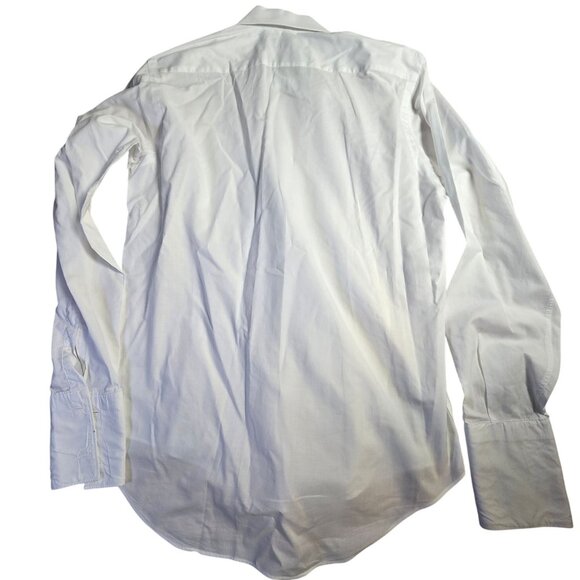 Yves Saint Laurent Mens White Pleated Dress Shirt Size Small - Picture 3 of 7